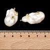 Brass & Pearl Micro Pave Cubic Zirconia Pendants KK-H259-13E-G01-3
