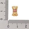 Rack Plating Brass Micro Pave Clear Cubic Zirconia Screw Clasps KK-S384-24G-01-3