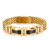 304 Stainless Steel Pave Cubic Zirconia Wheat Chain Bracelets for Men's FS-WGC4B47-07-1