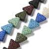 Triangle Dyed Natural Lava Rock Beads Strands G-O126-04A-01-1