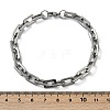Tarnish Resistant Rectangle 201 Stainless Steel Chain Bracelets X-BJEW-N240-06P-5