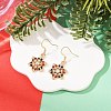 Christmas Theme Alloy Rhinestone Dangle Earrings EJEW-JE06627-02-1
