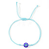 Glass Evil Eye Bead Braided Bracelets SG7290-4-1