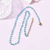 304 Stainless Steel with Glass Faceted Rondelle Bead Handmade Link Chain Birth Stone Necklaces for Women NJEW-G195-01G-10-1
