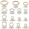 45Pcs 15 Styles Unfinished Wood Linking Rings WOOD-YW0001-15-3