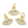 Eco-Friendly Brass Micro Pave Cubic Zirconia Charms ZIRC-F083-18G-01-RS-1