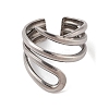 Non-Tarnish Geometric 304 Stainless Steel Cuff Rings for Women RJEW-G322-06P-2