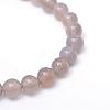 Round Natural Grey Agate Bead Strands G-R345-4mm-07-2