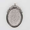 Tibetan Style Alloy Pendant Cabochon Bezel Settings TIBEP-N003-40AS-1