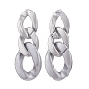 CCB Plastic& Acrylic Curb Chain Necklace & Dangle Stud Earrings SJEW-JS01233-02-6