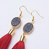 Ice Silk Thread Tassel Dangle Earrings EJEW-P142-B06-2