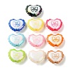 UV Plating Printed Opaque Acrylic European Beads AC-CBAEAA8-17-1