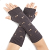 Warm Knitted Acrylic Fiber Heart Half Sleeve Gloves PW-WGC2DC6-04-1