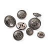 80 Pcs 8 Styles Brass Shank Buttons BUTT-TA0001-10-11