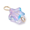 10Pcs 10 Colors Transparent Spray Painted Glass Star Connector Charms PALLOY-JF03036-4