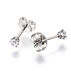 Gifts for Boyfriend Valentines Day Cubic Zirconia Ear Studs X-EJEW-H072-01-2