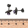 Halloween 925 Sterling Silver Cubic Zirconia Stud Earrings EJEW-P327-01A-B-3