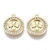 Brass Micro Pave Cubic Zirconia Charms KK-N232-70-NF-1