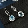 925 Sterling Silver Micro Pave Cubic Zirconia Hoop Earrings EJEW-B147-01A-03-3