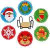 DIY Christmas Theme Diamond Painting Coaster Kits XMAS-PW0001-160B-1
