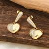 Brass Micro Pave Clear Cubic Zirconia Dangle Stud Earrings for Women EJEW-F352-05G-01-5