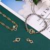 4Pcs 4 Style Brass Micro Pave Clear Cubic Zirconia Links Connectors ZIRC-SZ0002-24-3