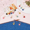 SUNNYCLUE 16Pcs 8 Colors Alloy Enamel Butterfly Charm Locking Stitch Markers HJEW-SC0001-30-4