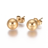 Ion Plating(IP) 304 Stainless Steel Stud Earrings EJEW-L215-57E-G-1