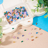 180Pcs 9 Colors 2-Hole Transparent Glass Seed Beads SEED-TA0001-59-5