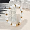 Ion Plating(IP) 304 Stainless Steel & Round Glass Beaded Stretch Bracelets for Women Men BJEW-M046-03G-3