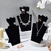 Velvet and Cardboard Side Face Profile Necklace Displays CON-WH0105-09-5