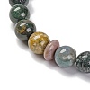 Natural Indian Agate Beads Stretch Bracelets BJEW-A025-01K-3