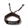 Alloy Rectangle with Cross Link Bracelet BJEW-C037-01B-3