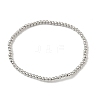 Brass Round Beaded Stretch Bracelets for Men Women BJEW-B148-05A-P-4