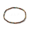 Natural HuBei Turquoise Cube Beaded Stretch Bracelet for Women BJEW-JB08976-01-1