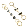 2Pcs 2 Styles Alloy Enamel Heart Cherry Link Bag Extension Chains FIND-YW0008-11C-1