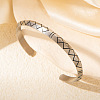 Viking Rune 304 Stainless Steel Enamel Open Cuff Bangles WG4F40C-02-1