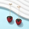 Zinc Alloy Rhinestone Stud Earrings EJEW-E314-01G-3
