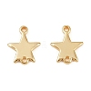 Brass Star Connector Charms KK-B137-09G-1