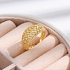 Rack Plating Brass Cuff Finger Rings for Women RJEW-M028-20G-4