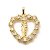 Religion Themed Rack Plating Brass Micro Pave Cubic Zirconia Pendants KK-L226-007G-12-1