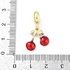 Brass Enamel Fruit European Dangle Charms KK-Z090-08G-04-3