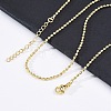 Brass Rondelle Link Chain Necklaces for Women X-NJEW-K282-04G-3