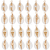 24Pcs 4 Styles Natural Cowrie Shell Copper Wire Wrapped Pendants FIND-SC0014-23-1