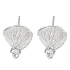 Brass Micro Pave Cubic Zirconia Stud Earring Findings LS-KK-U015-03P-1
