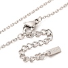 304 Stainless Steel Pave Cubic Zirconia Heart Pendant Cable Chain Necklaces for Women NJEW-G142-07P-03-3