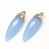 Natural White Jade Pointed Pendants G-Q495-07G-2