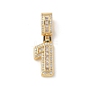 Brass Clear Cubic Zirconia European Dangle Charms LS-KK-R003-01G-01-2