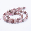 Natural Strawberry Quartz Beads Strands G-J373-16-8mm-3