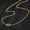 Brass Curb Chain Necklaces KK-F891-20G-4